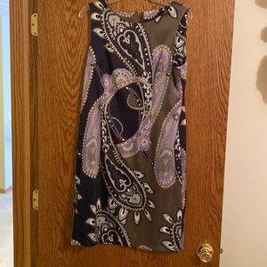 Connected Apparel navy and gray paisley dress size 14